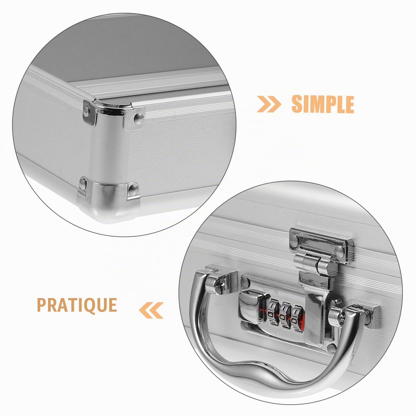Malette Rigide Outil Aluminium avec Serrure à Code Mallette Portable à Poignée Caisse de Rangement Multifonction pour Outils et Accessoires Valise Compacte pour Usage Intérieur et
