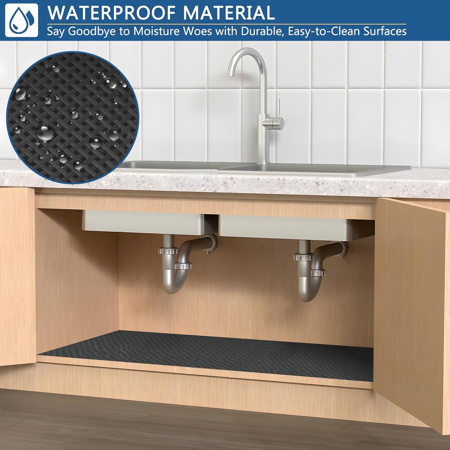 HooTown Self Adhesive Shelf Liner, 23.6" x 393.7" Contact Paper for Cabinets and Drawers, Waterproof & Oil-Proof Kitchen Cabinets Liner, Peel and Stick Cupboard Liner for Countertops,Shelves