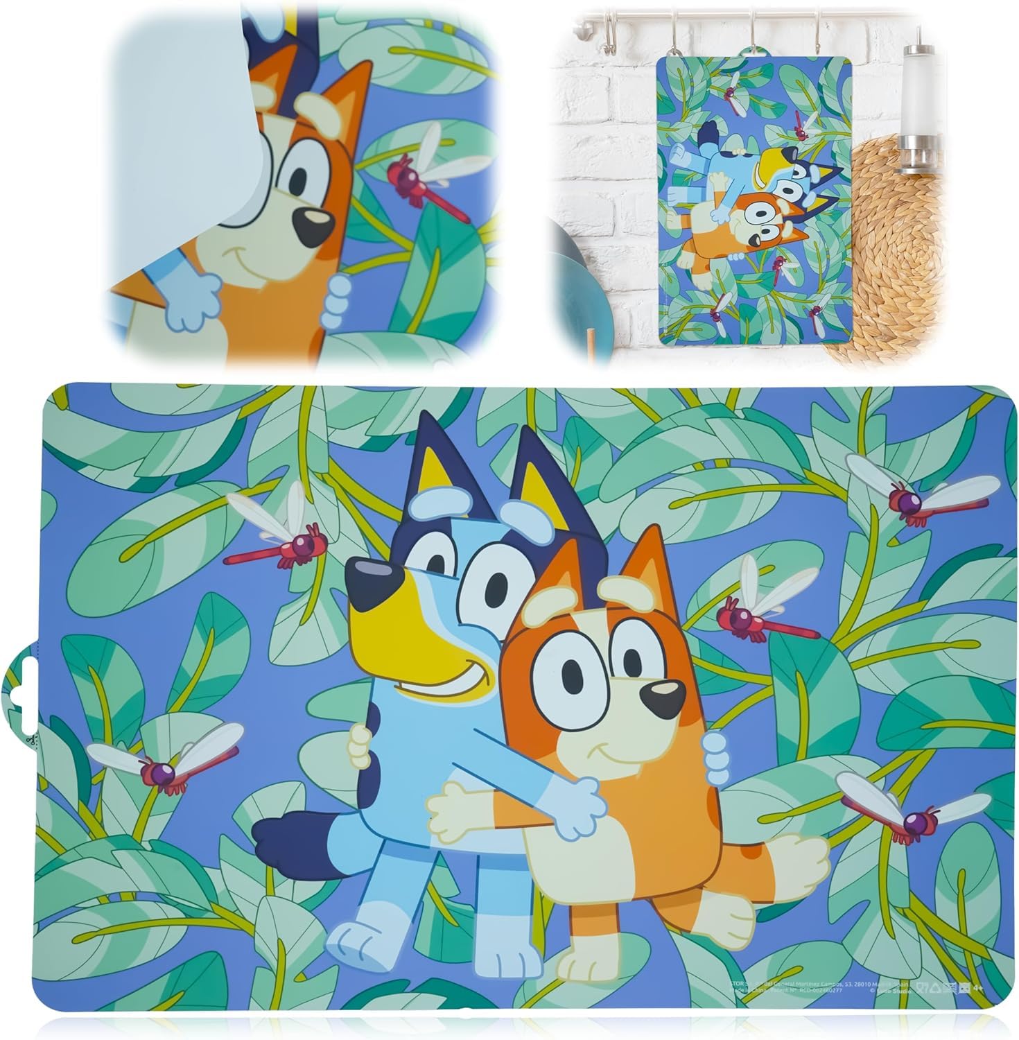 Bluey Placemat for Kids, Fun and Colorful Dining Mat, Reusable and Easy to Clean Toddler Table Mat, Non-Slip Mealtime Placemat, Promotes Independent Eating 41.5cm