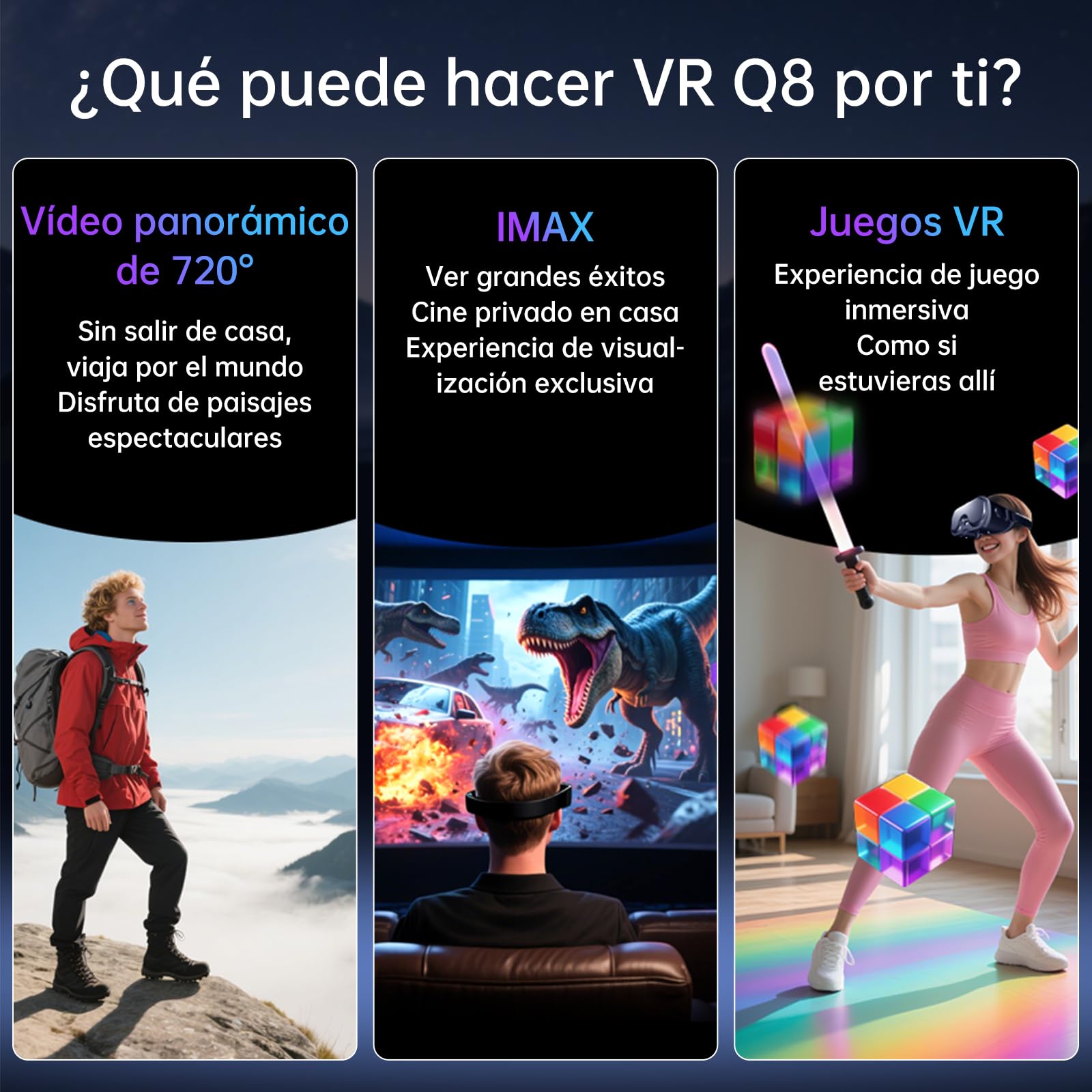 Occhiali VR per cellulare con telecomando, occhiali per realtà virtuale 3D regolabili (miopia 0-700°) e protezione facciale anti-luce blu, compatibile con Android/iOS (5-7"), regalo ideale per bambini