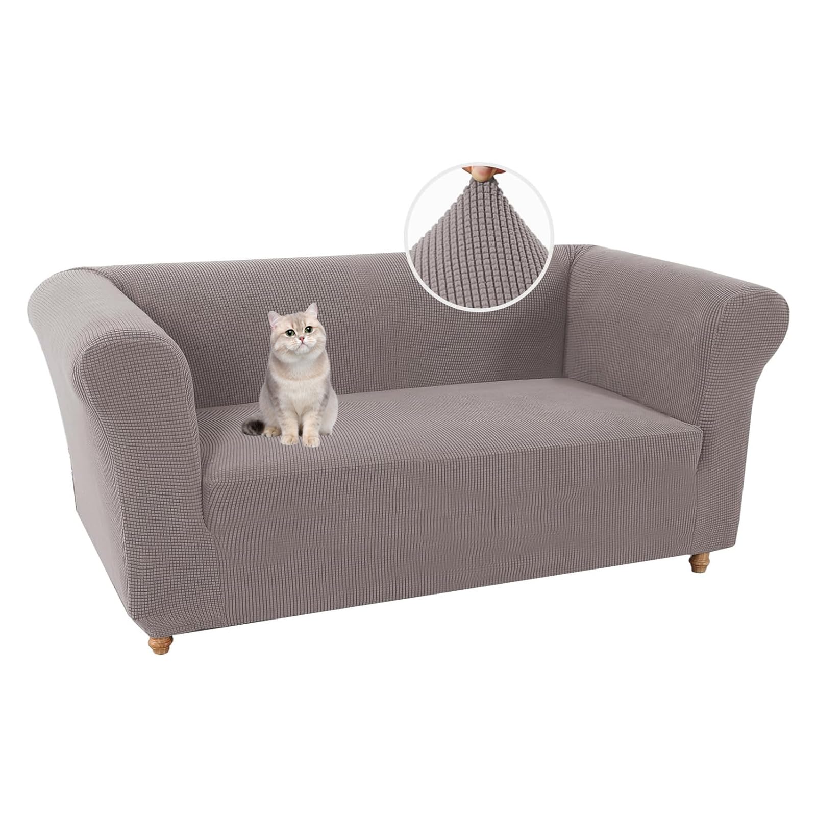 Protection de meubles pour chiens et chats, housse de canapé extensible taupe
