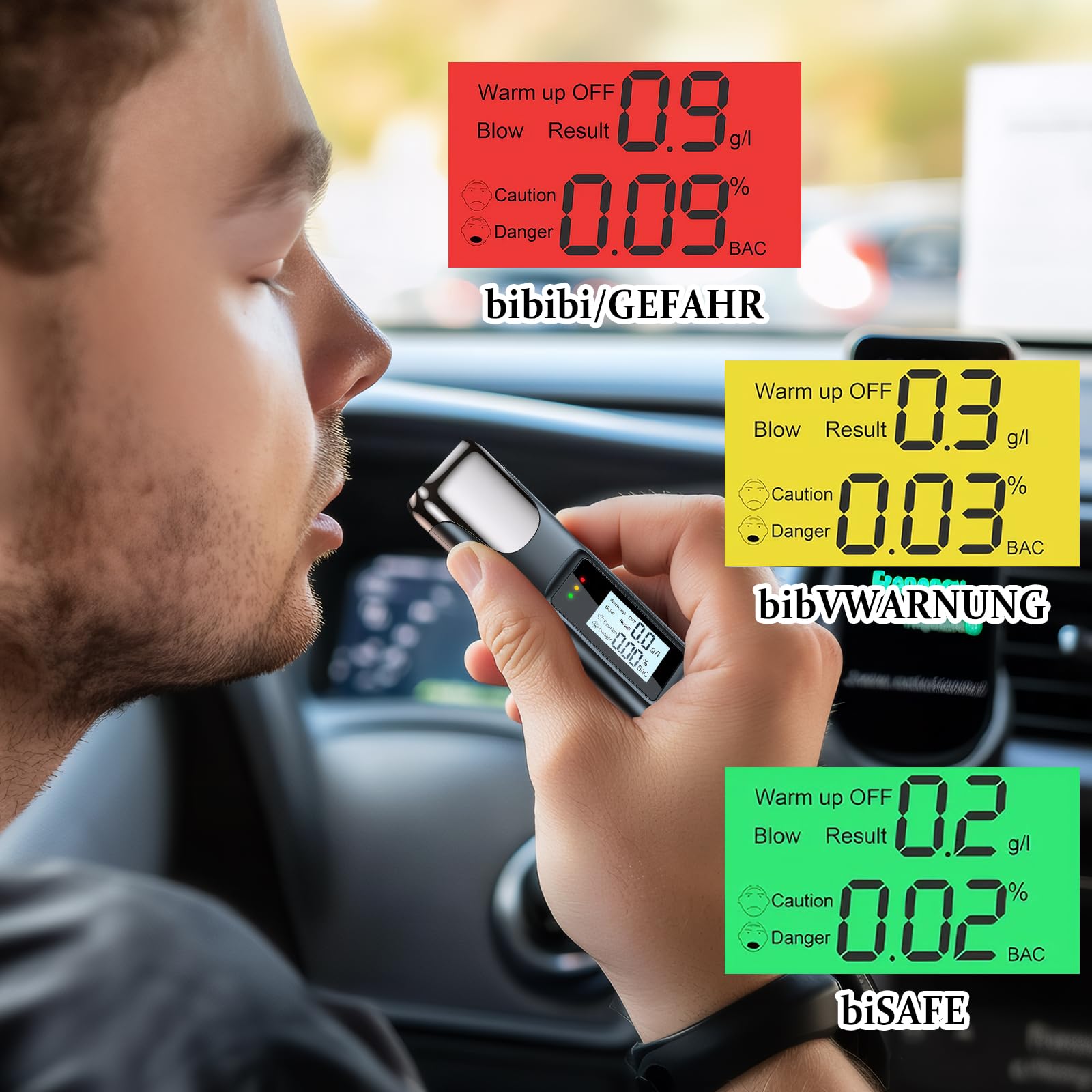 Etilometro Ricaricabile Professionale - Display LCD, Lega Alluminio, Senza Boccagli - Modello A - Foto 6