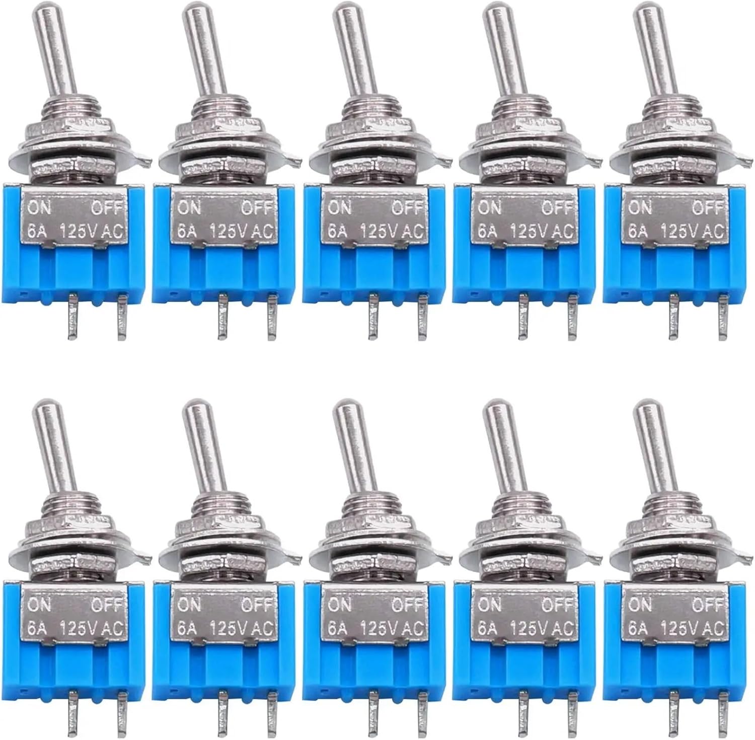 10pcs Toggle Switch 2/3/6Pin 2/3 Position ON/Off/ON Miniature Toggle Switch 6A 125V Toggle Switch