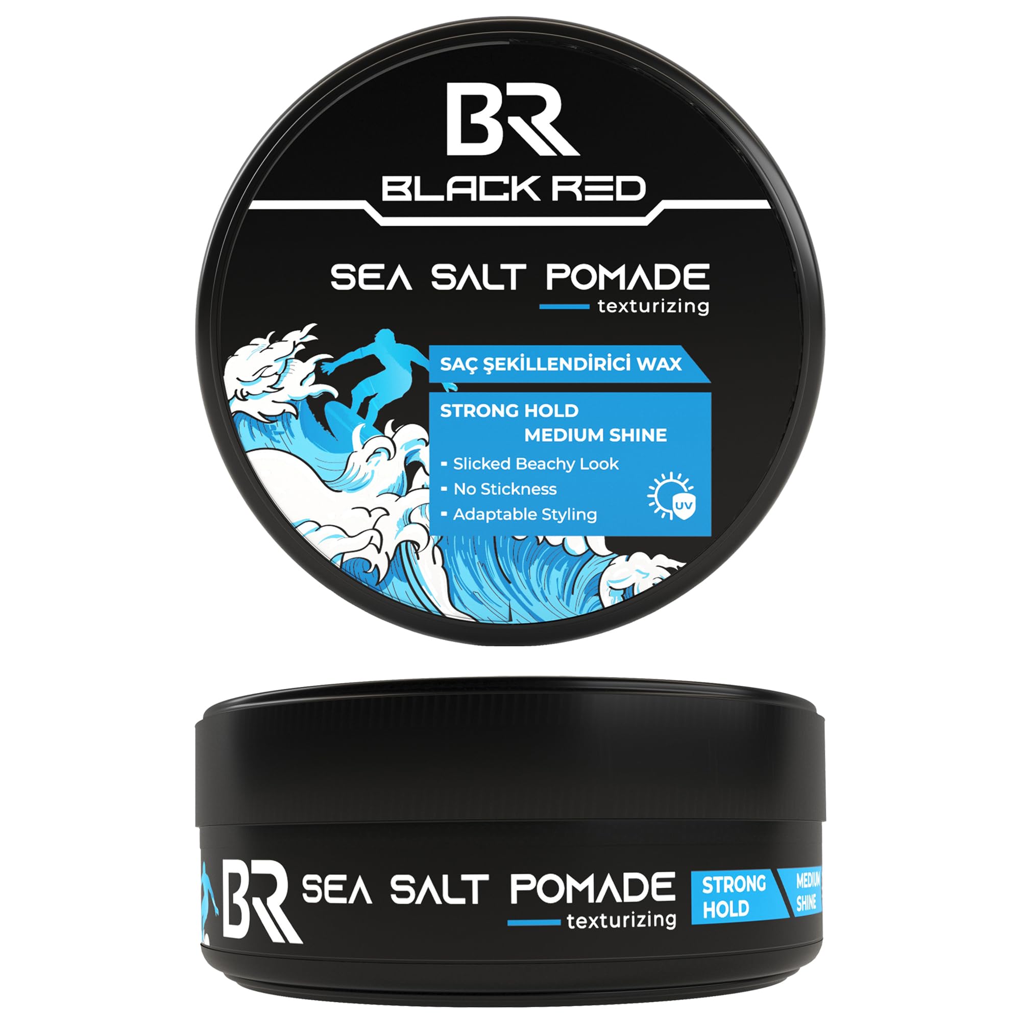Black Red Sea Salt Pomade for Men 120ml, Blue, 120 g (Pack of 1) - Image 3