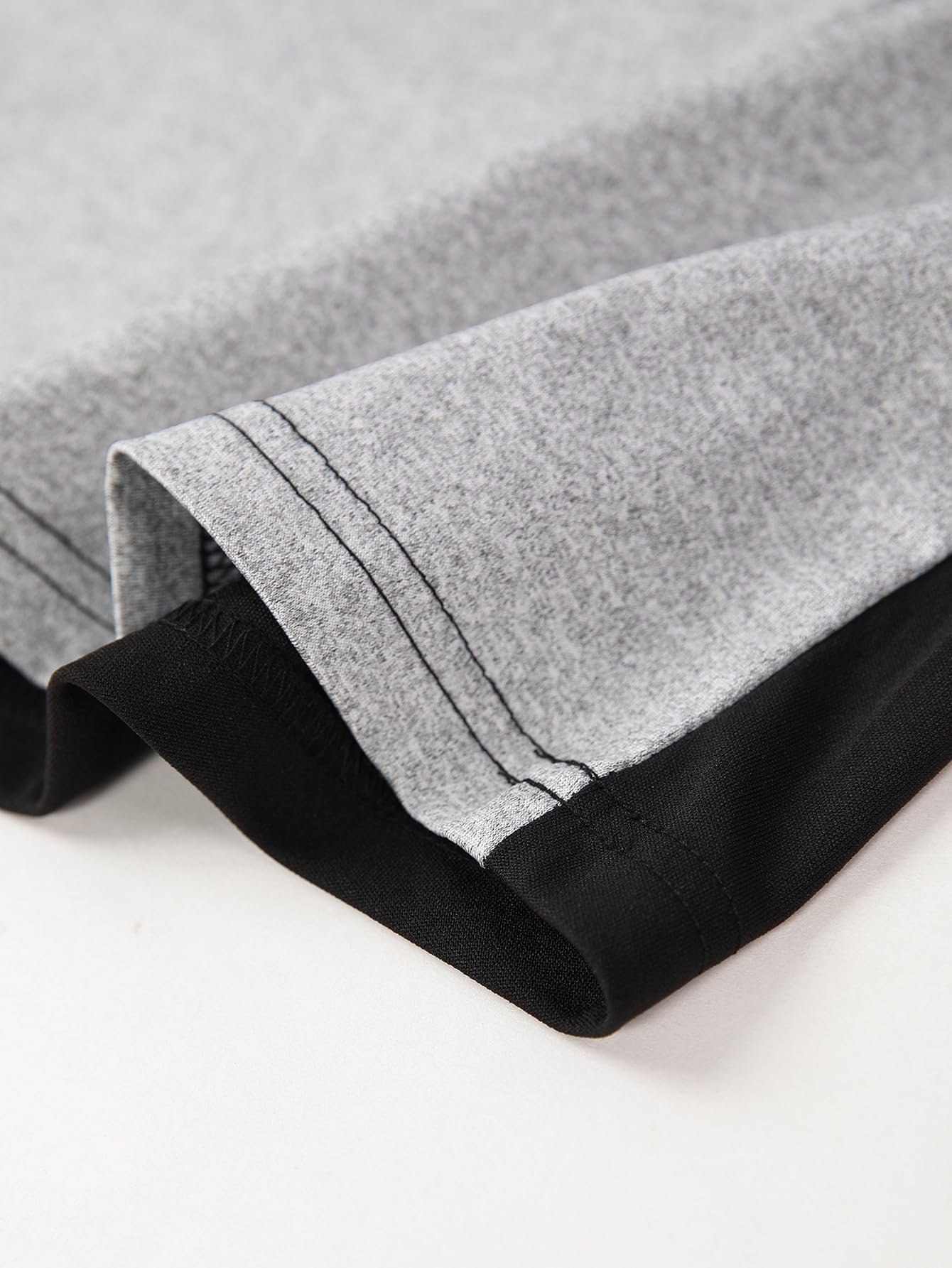 Conjunto de 2 piezas de camiseta ligera de manga corta con bloques de tres colores para hombre, a la moda, casual, vacaciones, deportes, fitness — view 6