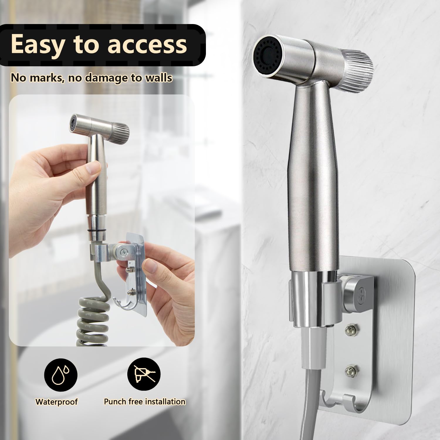 Doccetta Bidet Portatile AIVORO - Acciaio Inox 304 - Pressione Regolabile - Per WC E Lavandino - Foto 6