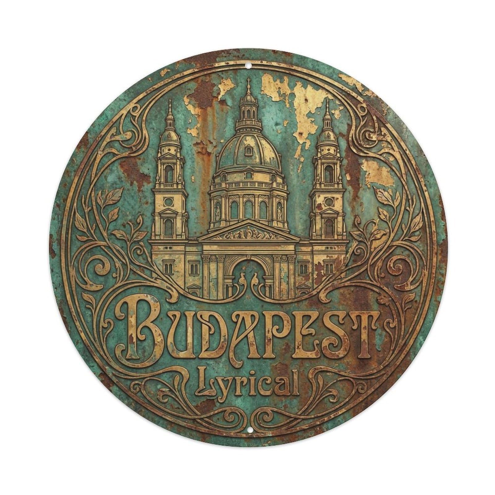 Vintage Travel Budapest Hungary Lyrical Vintage Metal Tin Sign Plaque