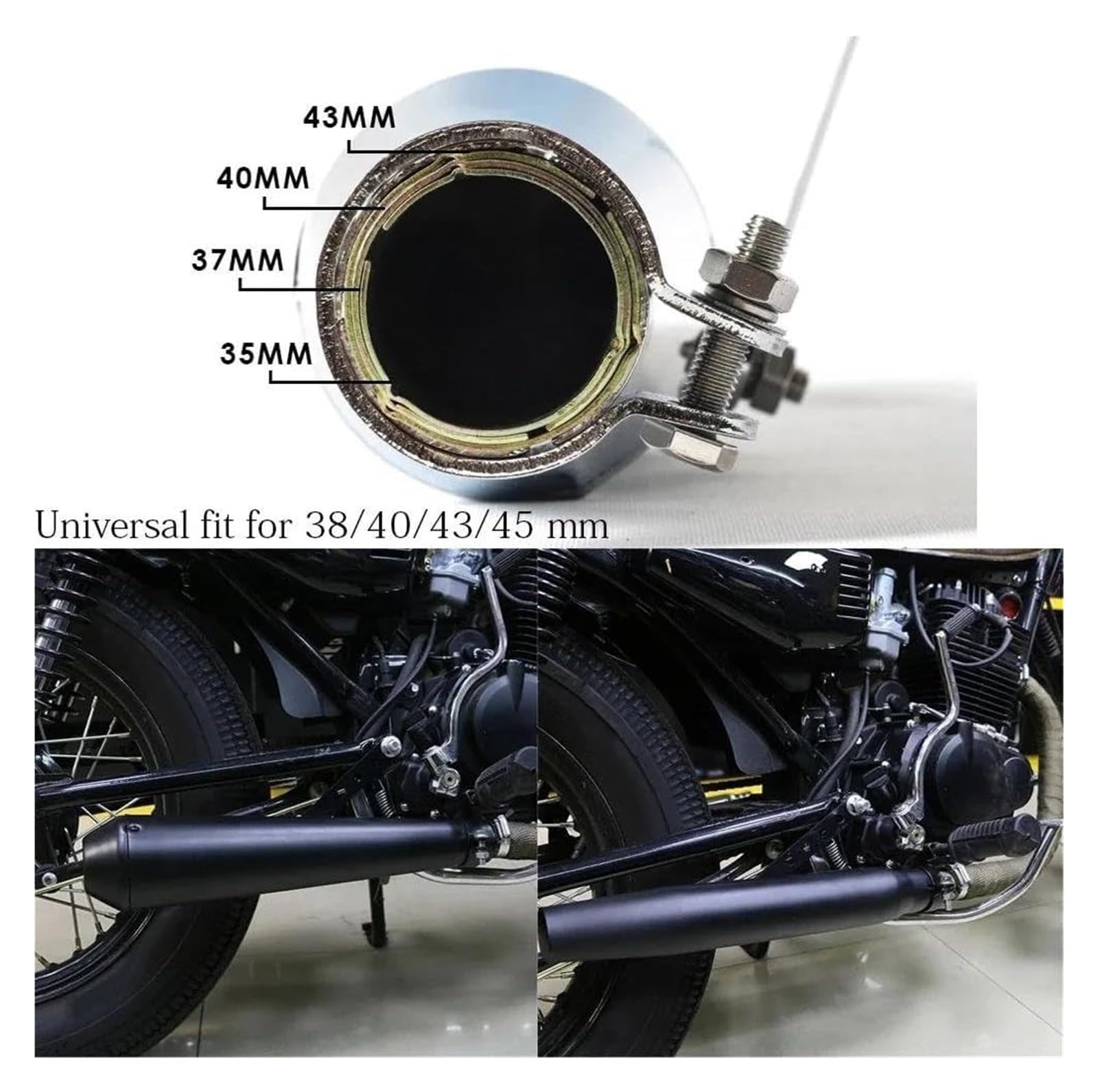 Amazon | バイクマフラー フルエキゾースト 用 ヤマハ SR400 