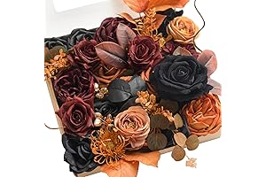 Vintage Halloween Orange & Black Artificial Flowers