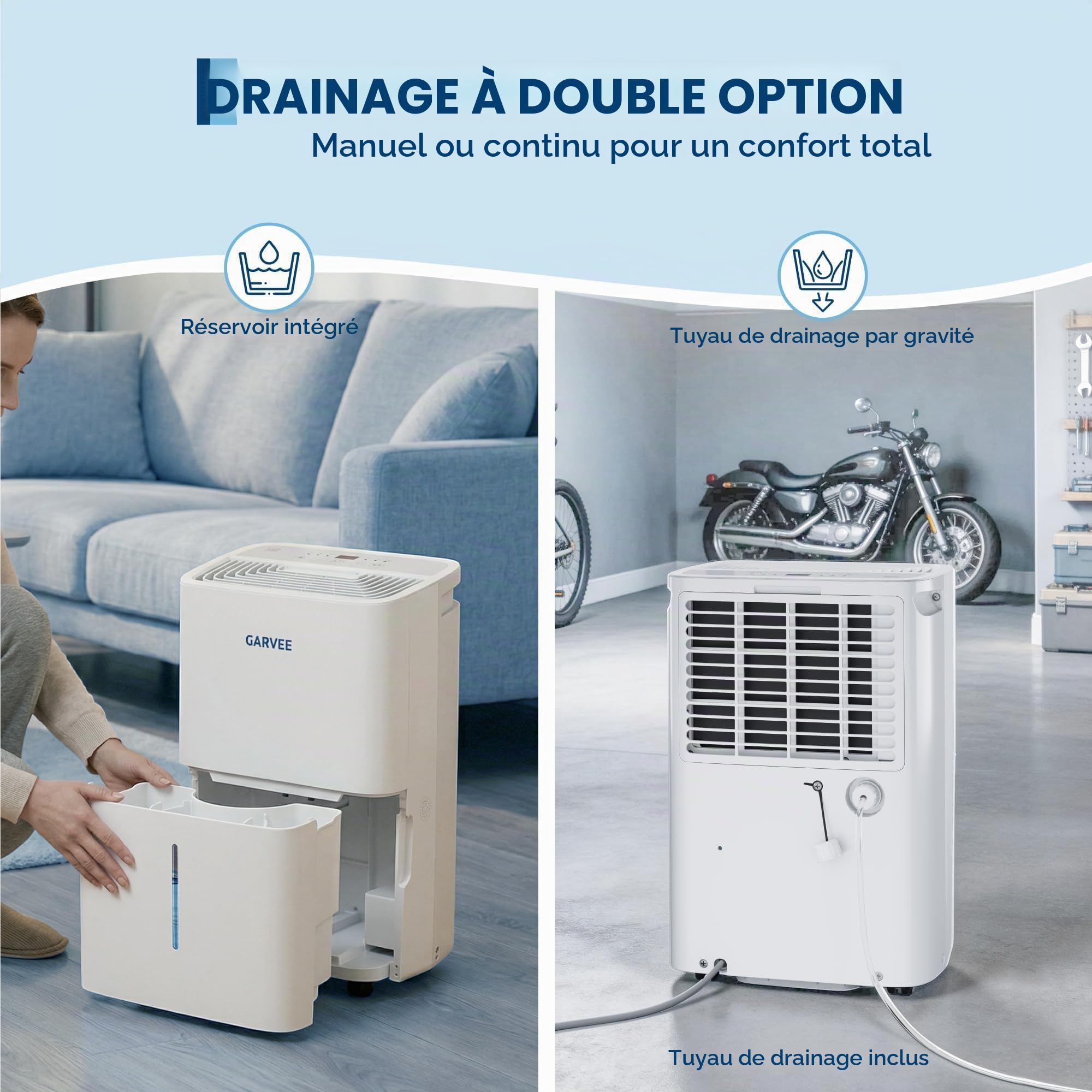 Déshumidificateur 20L/Jour - Compresseur Puissant Au Réfrigérant R290 - Absorbeur d'Humidité Électrique Pour 50m² - Anti-Moisissure Et Anti-Condensation - Idéal Pour Salon, Cave, Chambre
