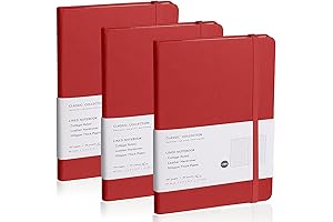 Red Journal: 3-Pack of Medium-Sized Lined Notebooks