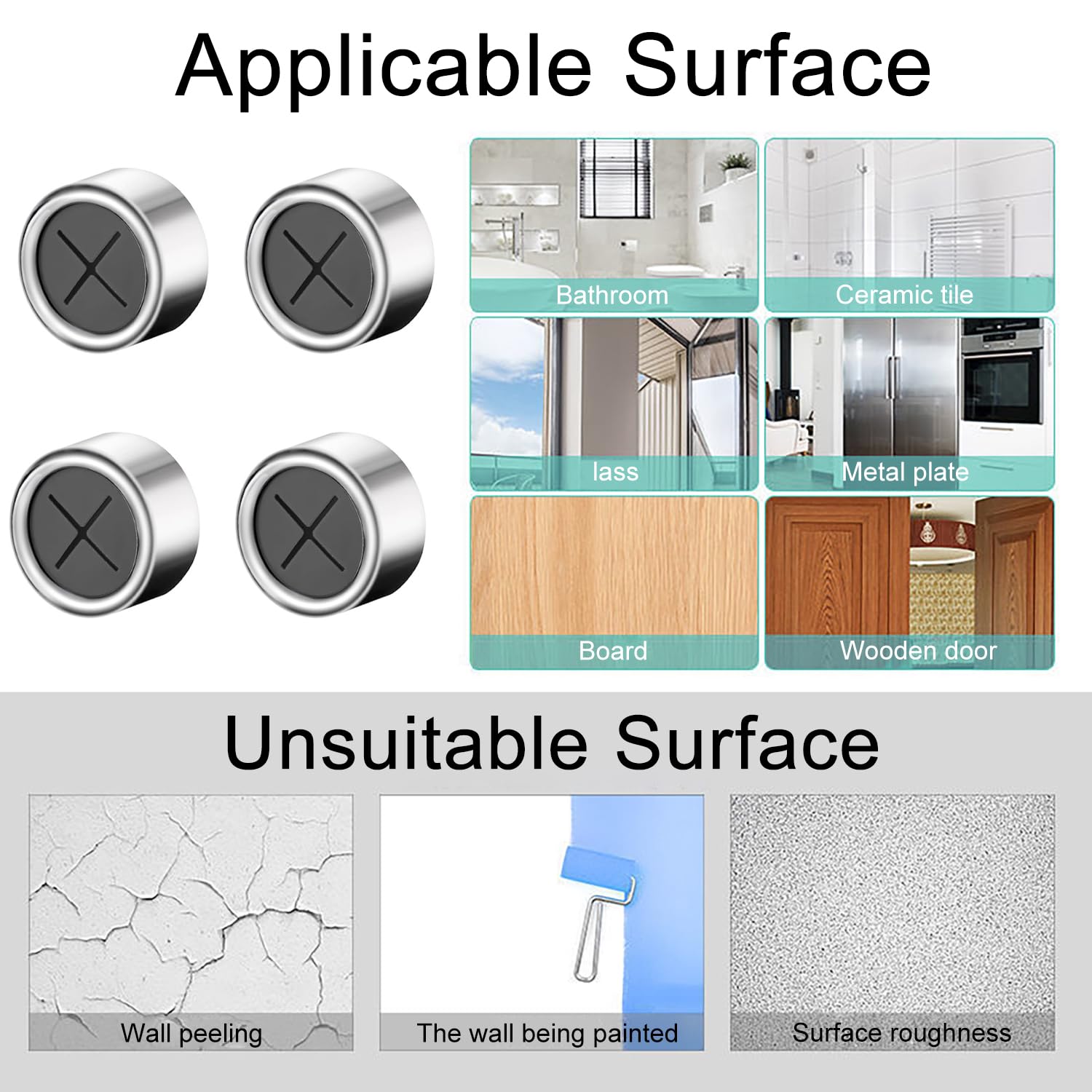 Lot De 4 Pinces à Serviettes Autocollantes Rpanle - Sans Perçage Pour Cuisine & Salle De Bain