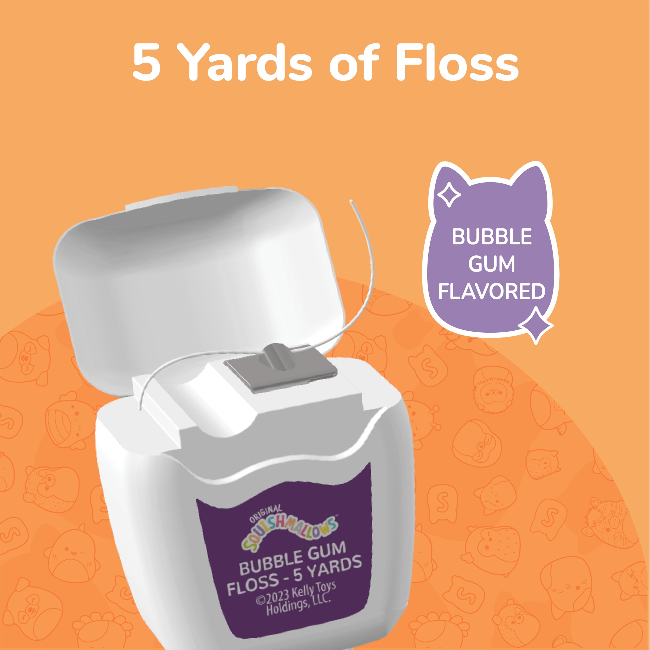 Squishmallows - Kit de viaje para cepillos de dientes, kit dental con cepillo de dientes, raspador de lengua y hilo dental 7