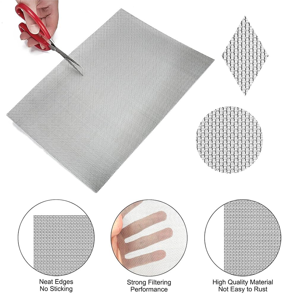 Rete In Acciaio Inox 304 Per Piante E Giardino - 2 Pezzi 30x21cm Con Pennello | Maglia Fine Resistente - Foto 2