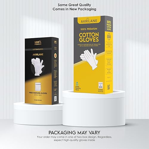 Miniatura 8 de AKRILANE 1 tamaño 20 pares de guantes hidratantes de algodón para manos secas, tratamiento de eccema y psoriasis, reutilizables con bolsa de
