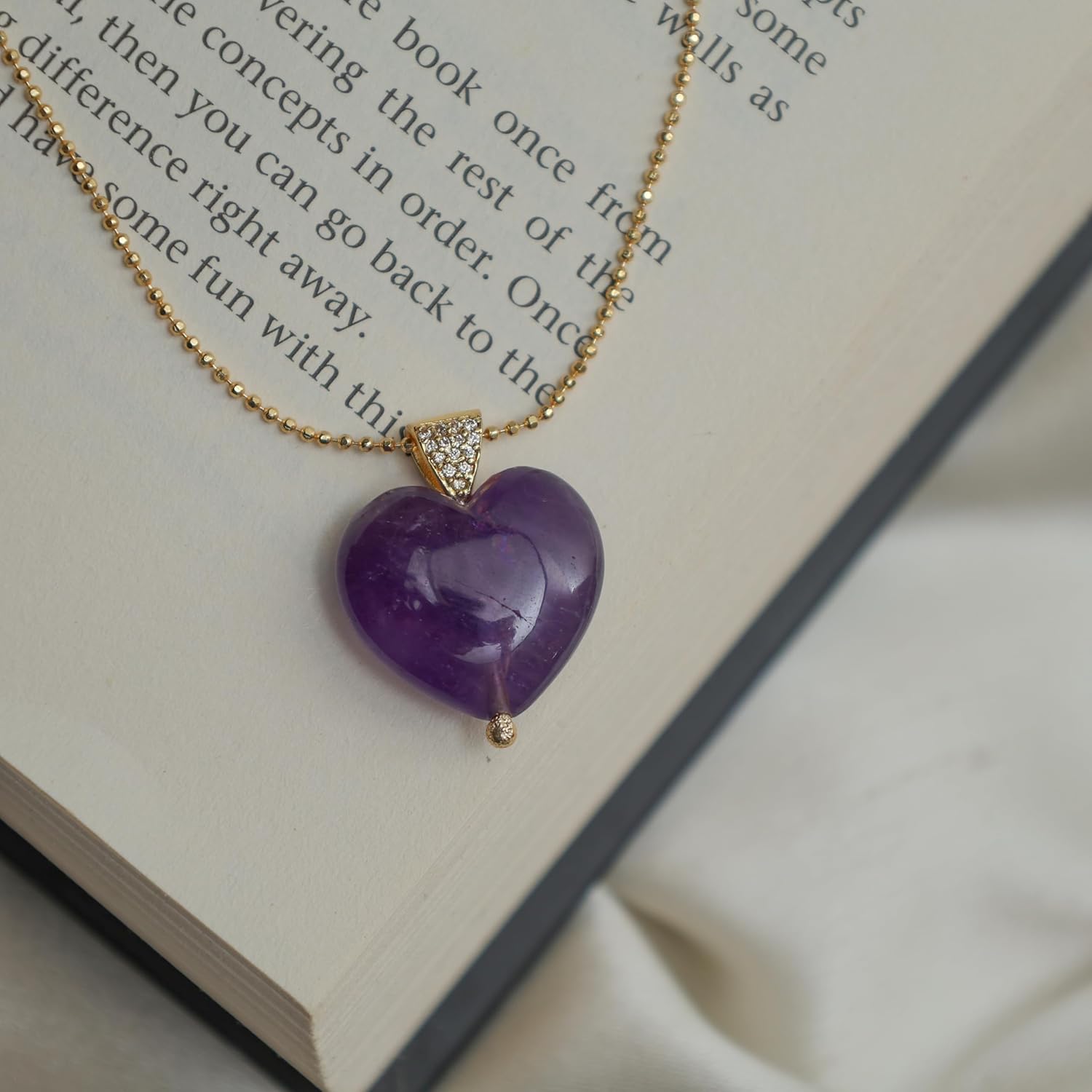 Gempires Puffy Heart Pendant Necklace For Women – 14k Gold Plated, Healing Crystal Jewelry for Women, Adjustable 18” Chain, Hypoallergenic, Multiple Gemstones - Image 3