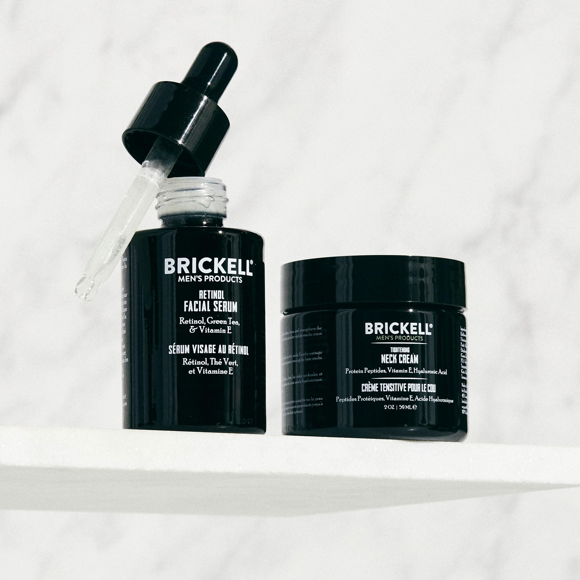 Brickell Men's Tightening Neck Routine For Men, Natural and Organic, Neck Cream For Tightening and Firming & Retinol Skin Care Serum Treatment, Men's Skincare Gift Set