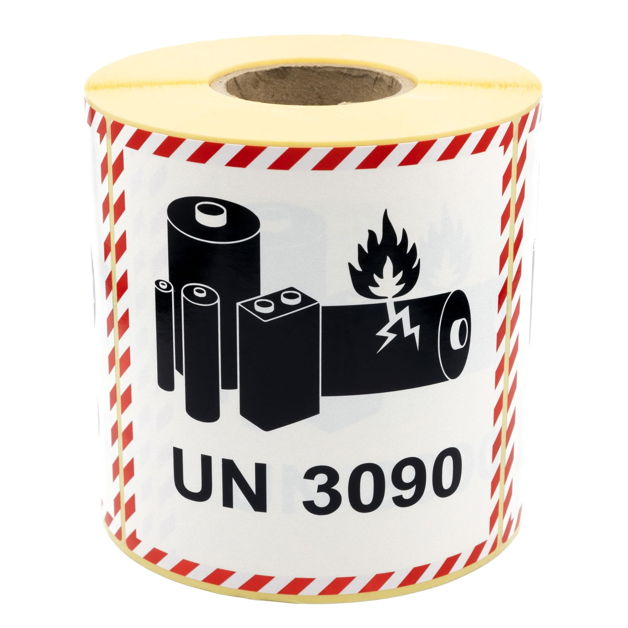 Autocollant de transport UN 3090 pour batteries lithium métal - 100 x 100 mm - autocollants marchandises dangereuses - étiquettes batteries lithium métal
