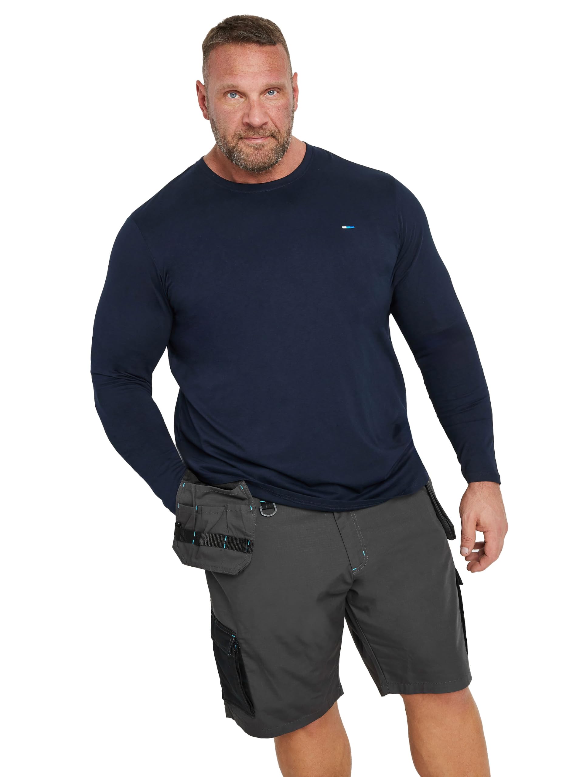 Badrhino Men's Black Big & Tall Workwear Cargo Shorts - Plus Size Curve
