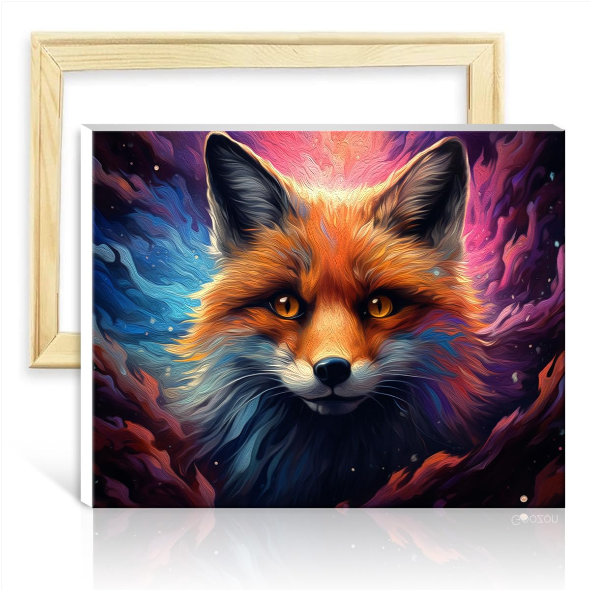 Tangfeiy As24 Fox Paint By Number Paintting Fox Painting By Numbers Kits Adults With Brushes And Acrylic Pigment On Canvas Number Painting Wall Art No Frame(30X40cm)