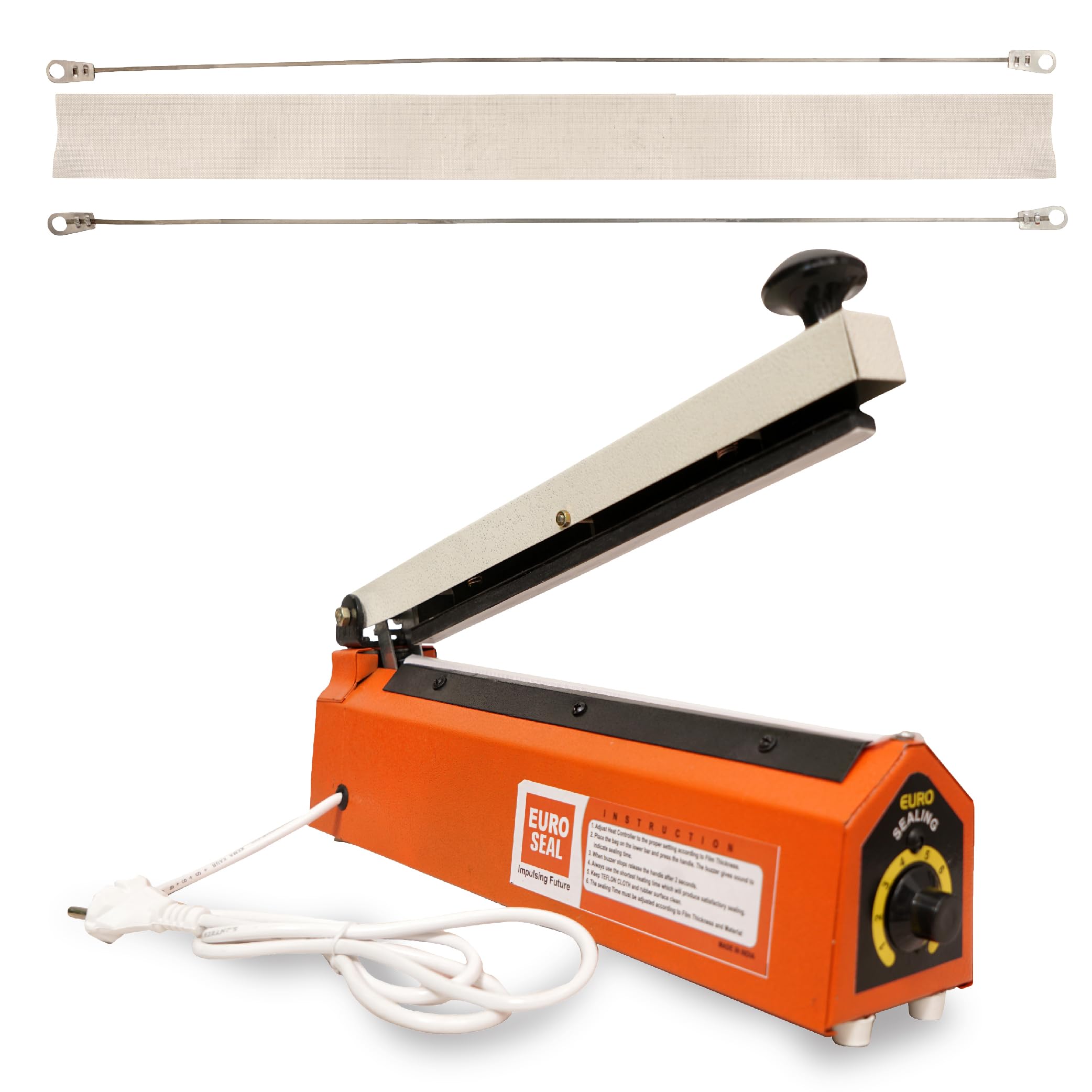 Euro seal Sealing Machine for Plastic Packing Metal Body 12 Inch, Plastic Pouch Sealing, Heat Sealer, bag packing machine with sealing element (B0DC47565J) Amazon Price History, Amazon Price Tracker