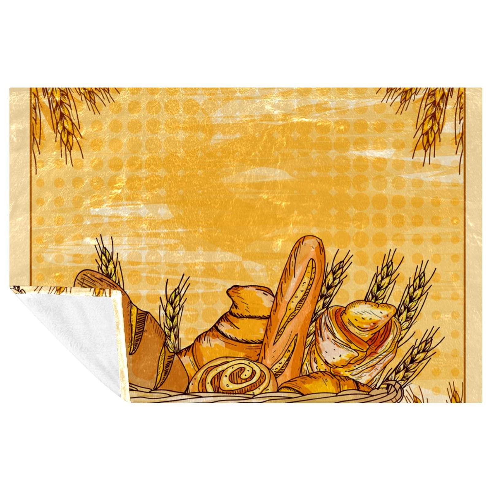 Couverture chaude lit et canapé plaid thermique imprimé pain de blé