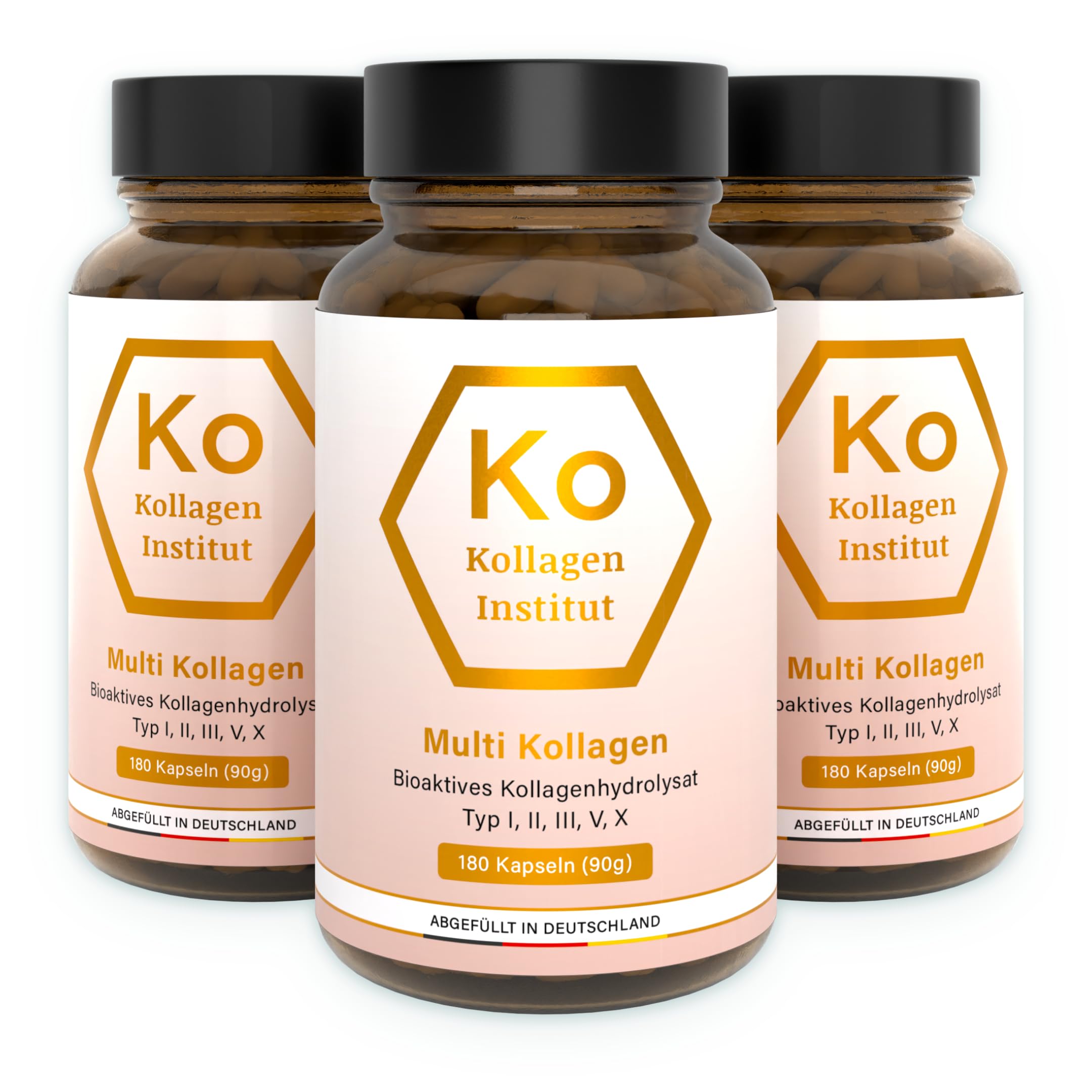 Kollagen Institut Capsule multi collagene – 540 capsule (3 mesi), peptide di collagene in polvere ad alto dosaggio, idrolizzato di collagene bioattivo tipo 1, 2, 3, 5, 10, per bellezza, pelle, capelli
