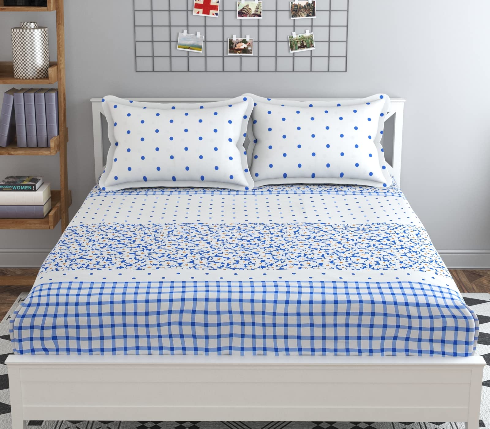 MAFATLAL Cotton Blend Double Bedsheet with 2 Pillow Covers (White) (B0BPHMPQ6N) Amazon Price History, Amazon Price Tracker