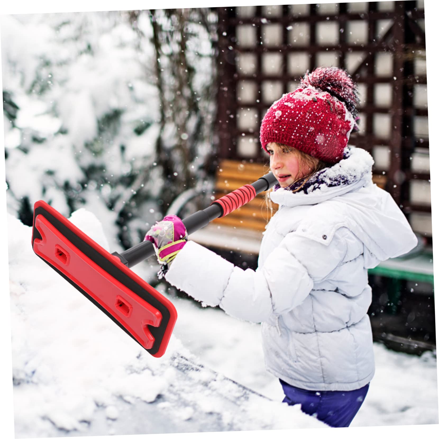 INOOMP 1ensemble Grattoir à Neige Extensible pour Voiture avec Brosse à Neige Eva Outil De Déneigement Pratique Et pour Nettoyer Pare-Brise Hiver
