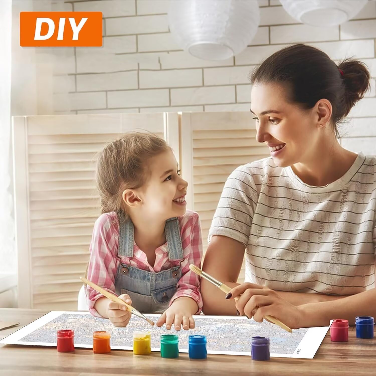 DIY 数字油絵 大人 フレーム付き 月 子供用 ナンバーペイント アクリルペイント キット - 風景 数字塗り絵 適用対象 インテ