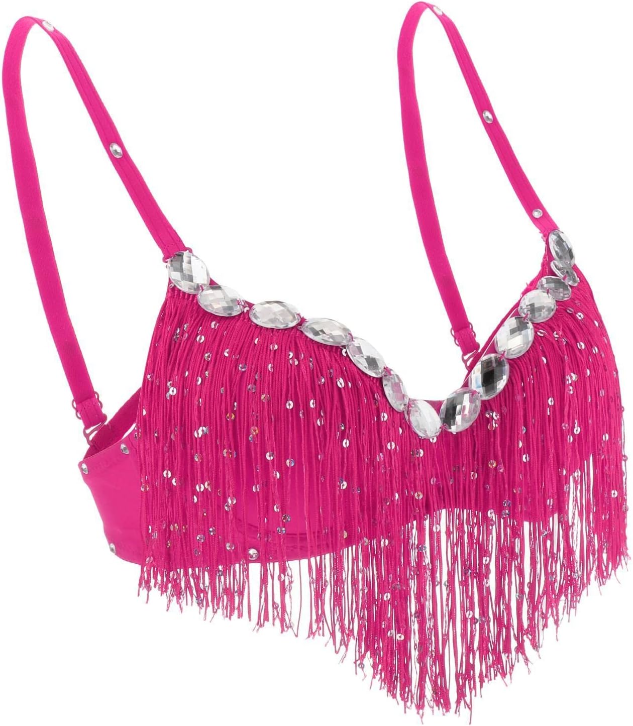 ベリーダンス♡ブラ Amazon | ベリーダンスブラ スパンコールタッセルトップ, 黒