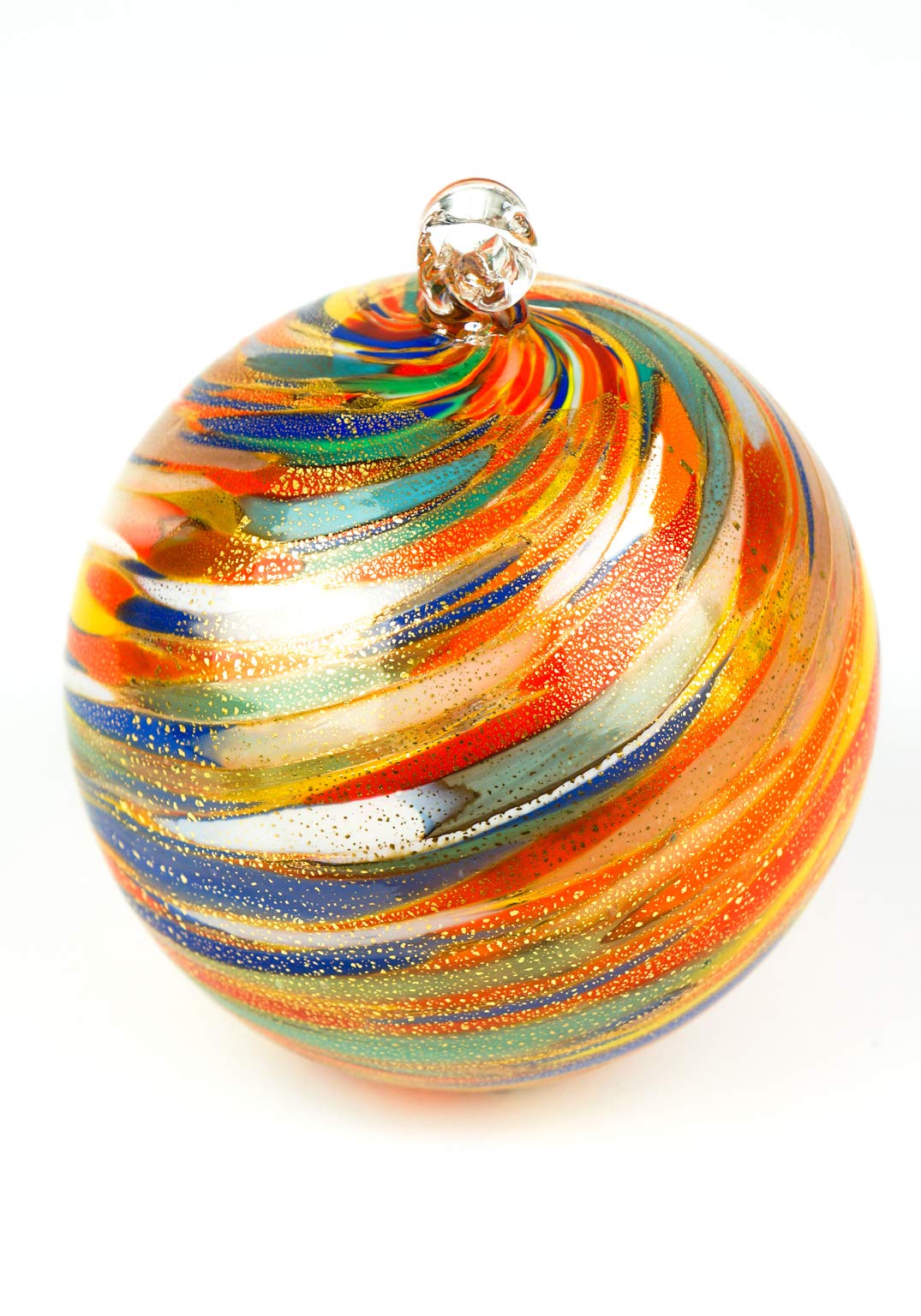 MadeMuranoGlass Palla di Natale Multicolore Oro 24 in Vetro soffiato Murano
