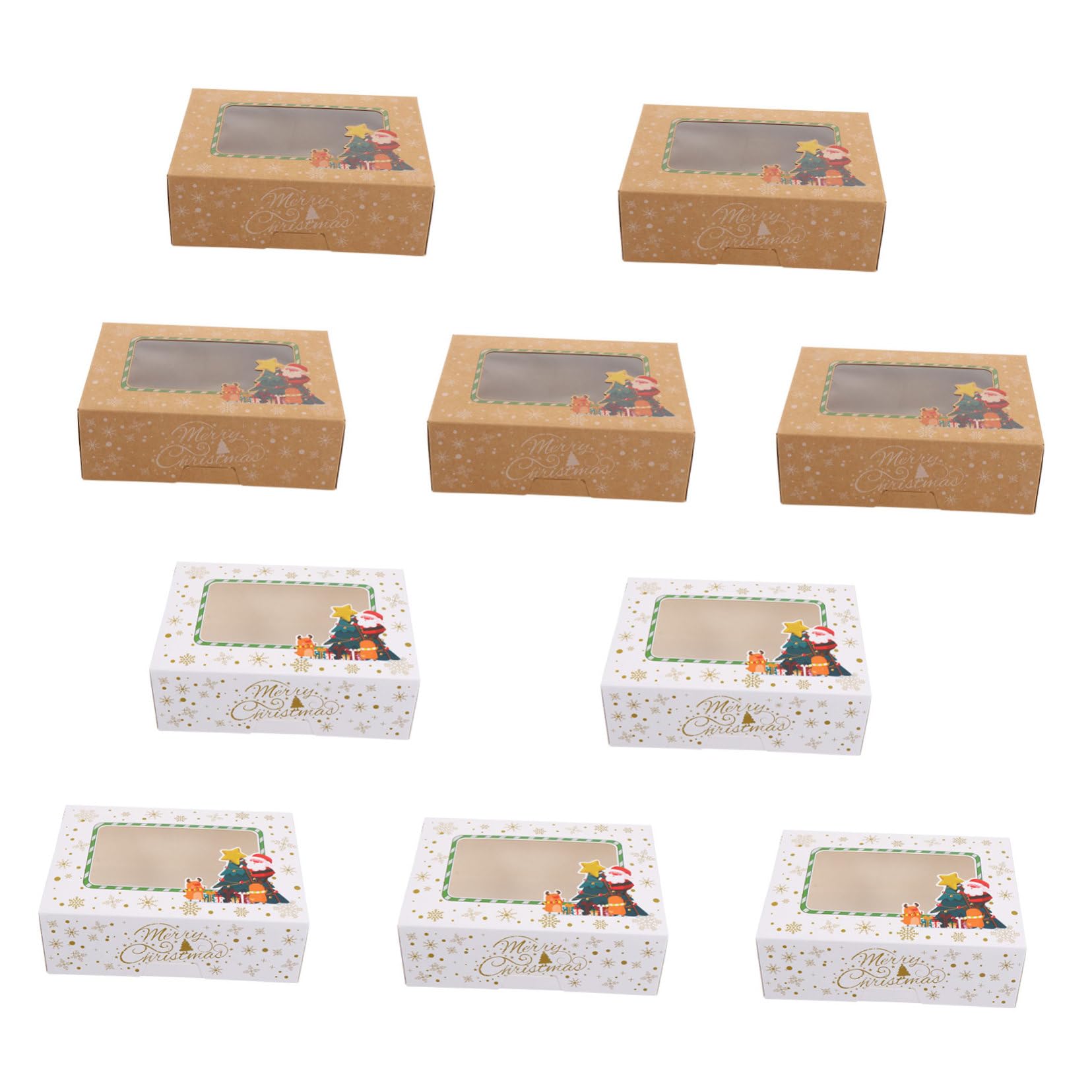 12 Stück Teiliges Weihnachtskuchenboxen aus Stabilem Karton mit Festlichem Muster Große Dessertverpackungen Sicherer Transport und Aufbewahrung für Kuchen für Feiern Bäckerei und
