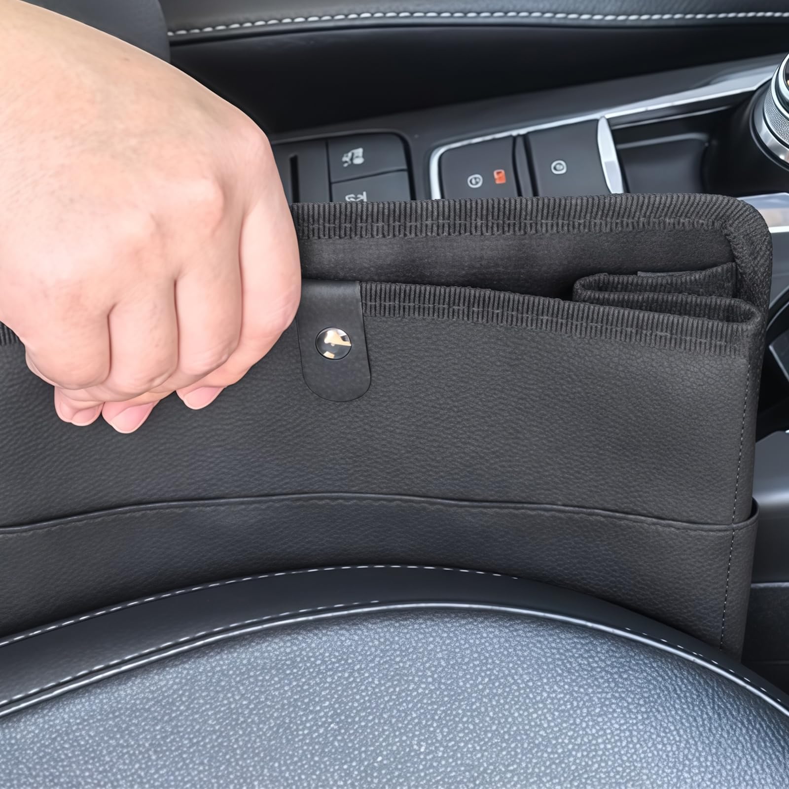 Auto Mülleimer für Tesla Model 3 (2015-2020), wasserdichter KFZ Abfalleimer mit Deckel,hängender Müllbeutel,Organizer für Rücksitz & Konsole
