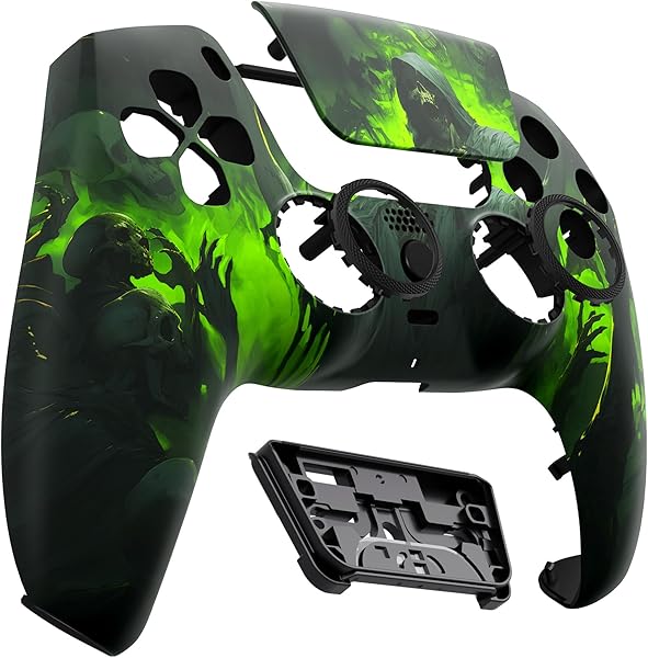 eXtremeRate Luna Coque Manette pour ps5 BDM-010/020/030/040/050,Façade pour ps5 Controller avec Pavé Tactile-Noir Carnaval - 4