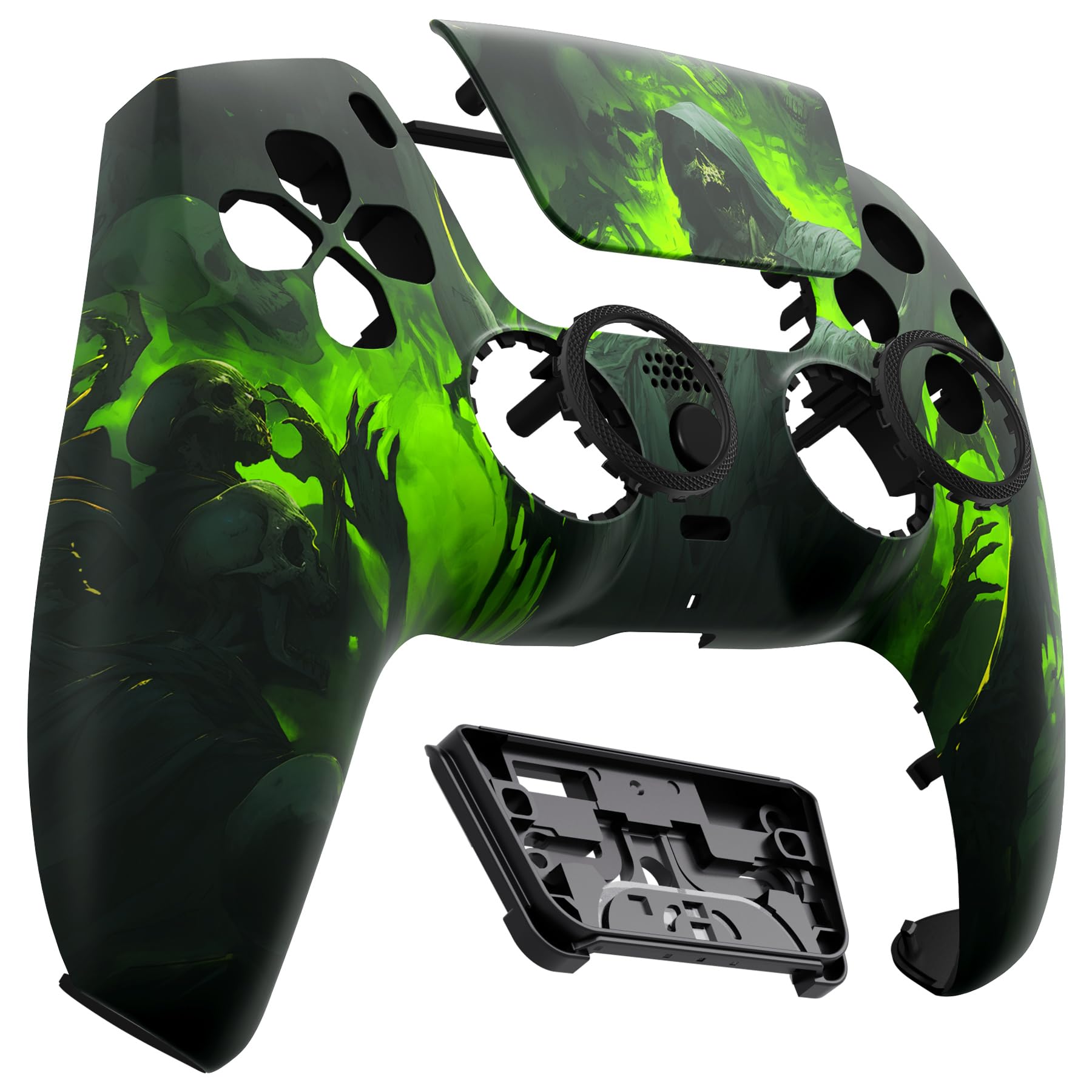 eXtremeRate Luna Coque Manette pour ps5 BDM-010/020/030/040/050,Façade pour ps5 Controller avec Pavé Tactile-Noir Carnaval - 5