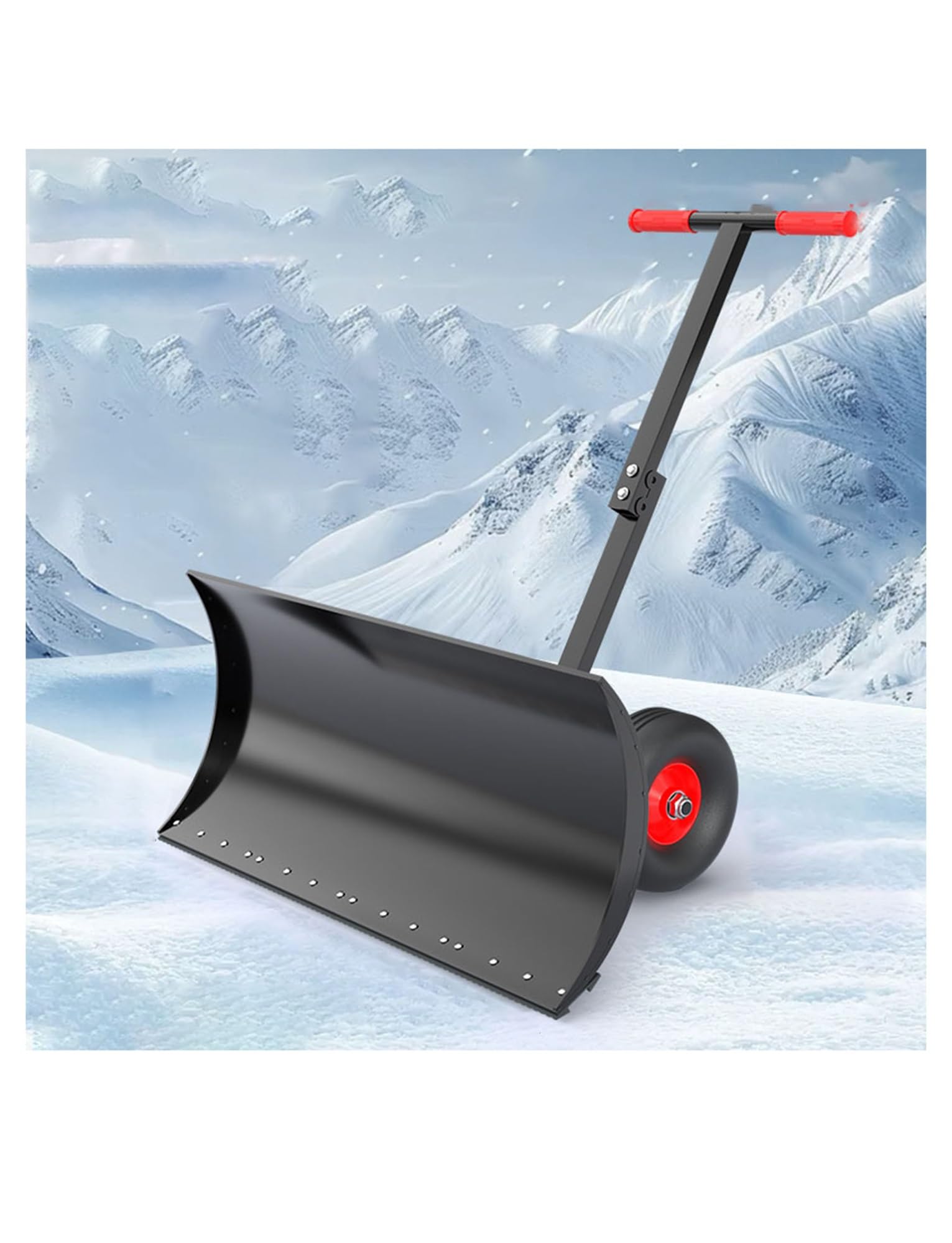 Pelle à neige avec roulettes pour déblayer l'allée facilement en hiver