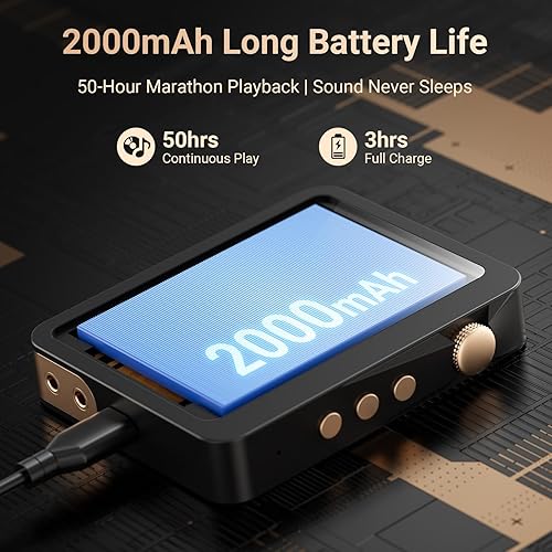 Miniatura 6 de Reproductor de MP3 de alta fidelidad de 128 GB con Bluetooth5.3 - MECHEN M33 de alta resolución DSD Reproductor de música portátil sin pérdidas