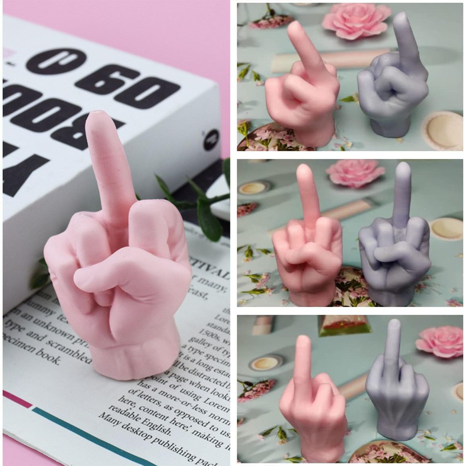 Silikon-Form „Mittelfinger-Geste“ – Für Kerzen, Seifen & DIY, Lebensmittelecht, Einfach Zu Entformen