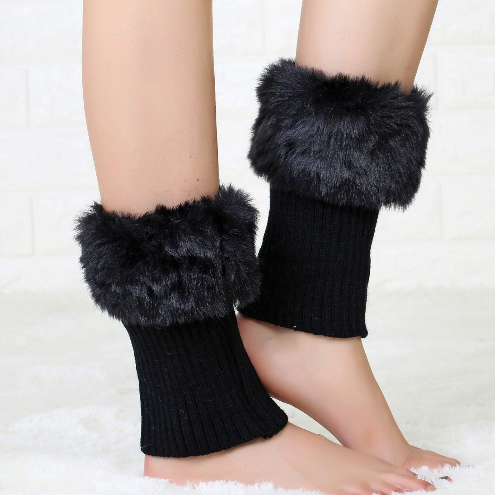 DWFEYOI Scaldamuscoli Donna, 1 Paia Scaldamuscoli Donna Ragazze Calzettoni Ginocchio Calze Invernali Stivali, Scaldamuscoli a Maglia Calzini Crochet Ballet Stivali Calze