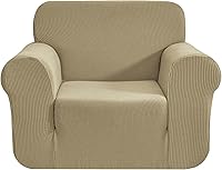 Vista 44 de CHUN YI - Funda elástica de 1 pieza para sillón grande, funda protectora suave de Jacquard con elastano, detalle de cuadros y parte inferior