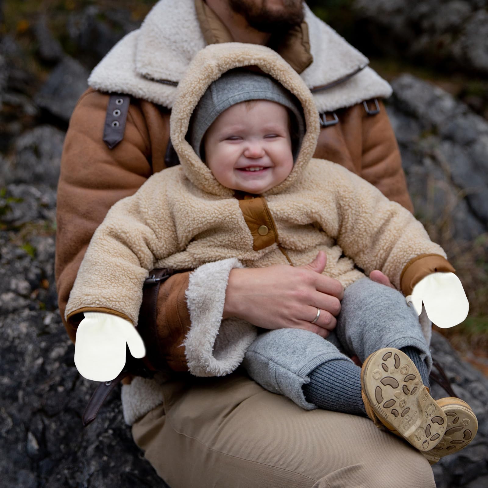 VALICLUD Guantes Rellenos De Calcetín De Navidad Frío Mitones Infantiles Mitones Calientes Mitones De Punto Gorro Forro Polar Mitones Bebe Botines Hilo Acrílico
