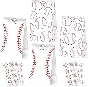 50pcs Baseball Gift Bags, Baseball Themed Party Treat Bags