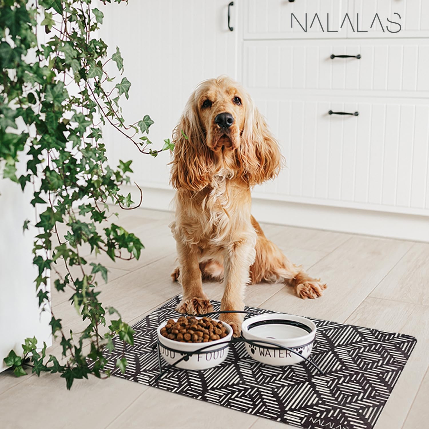 NALALAS Tapis de nourriture bohème pour petit chien et chat – Tapis de nourriture imperméable pour petits chiens et chats – Tapis de nourriture pour chats et petits chiens – Tapis de gamelle