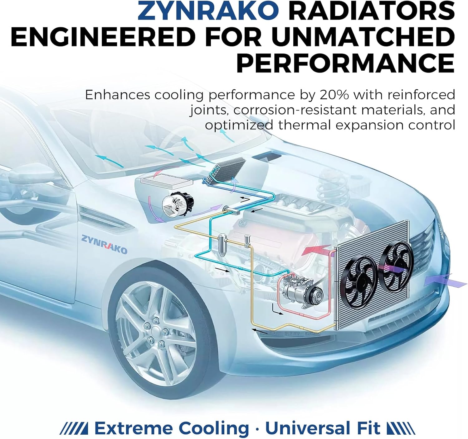 Radiator Aluminum Engine Coolant Radiator for Dodge Grand Caravan 2008-2020, Chrysler Town & Country 2008-2016, VW Routan 2009-2014, Ram C/V 2012-2015, Replace OE# CH3010345, 4677751AA