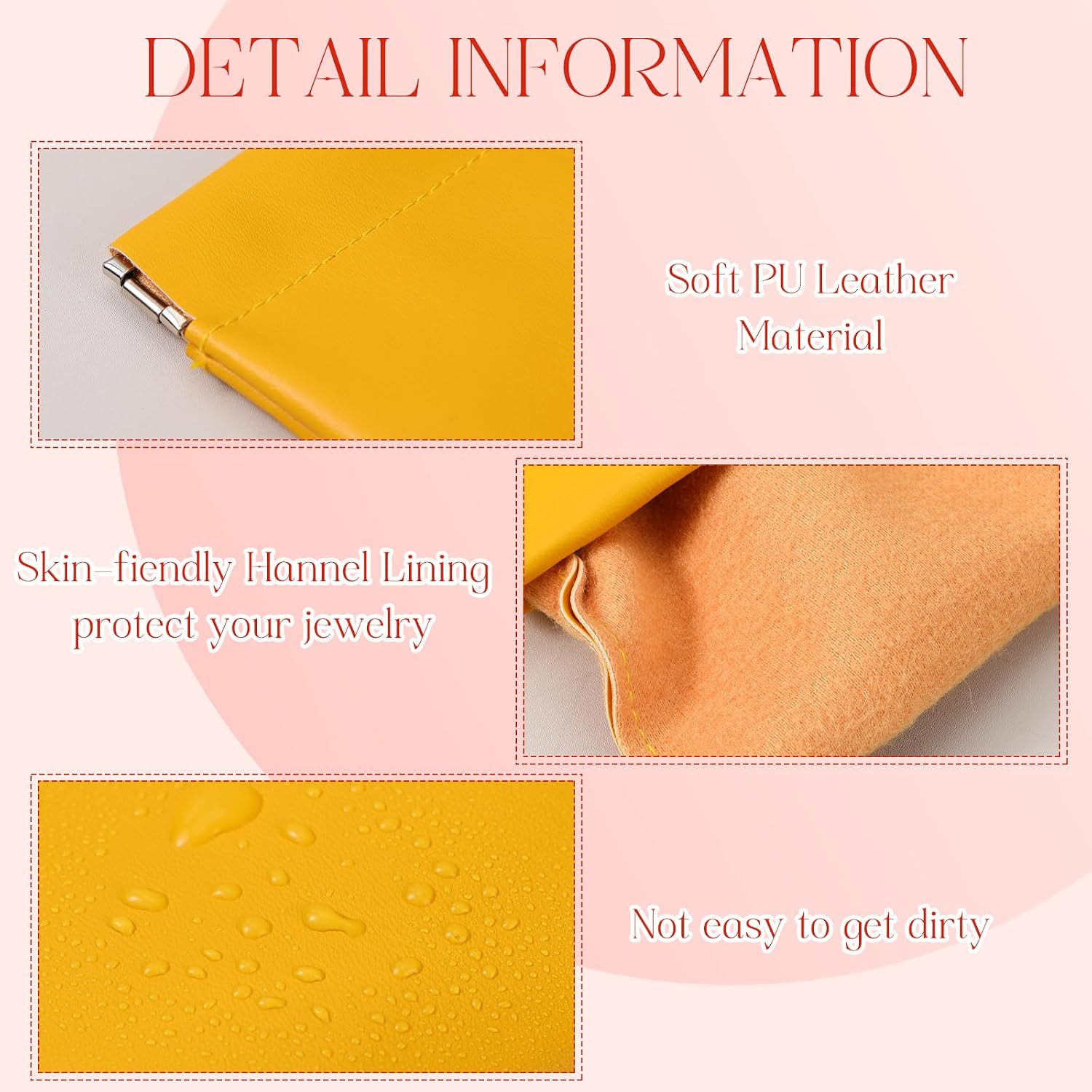 50 Pcs PU Leather Jewelry Pouch Travel Bag Gift Bags Pocket Cosmetic Bag Portable Jewelry Organizer (Multicolor)