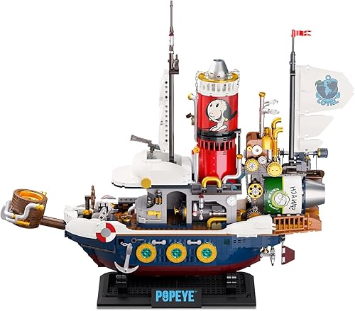 Pantasy Popeye - Juego de construcción de buque de vapor para adultos, juego de modelos de construcción para adultos, bloques de construcción