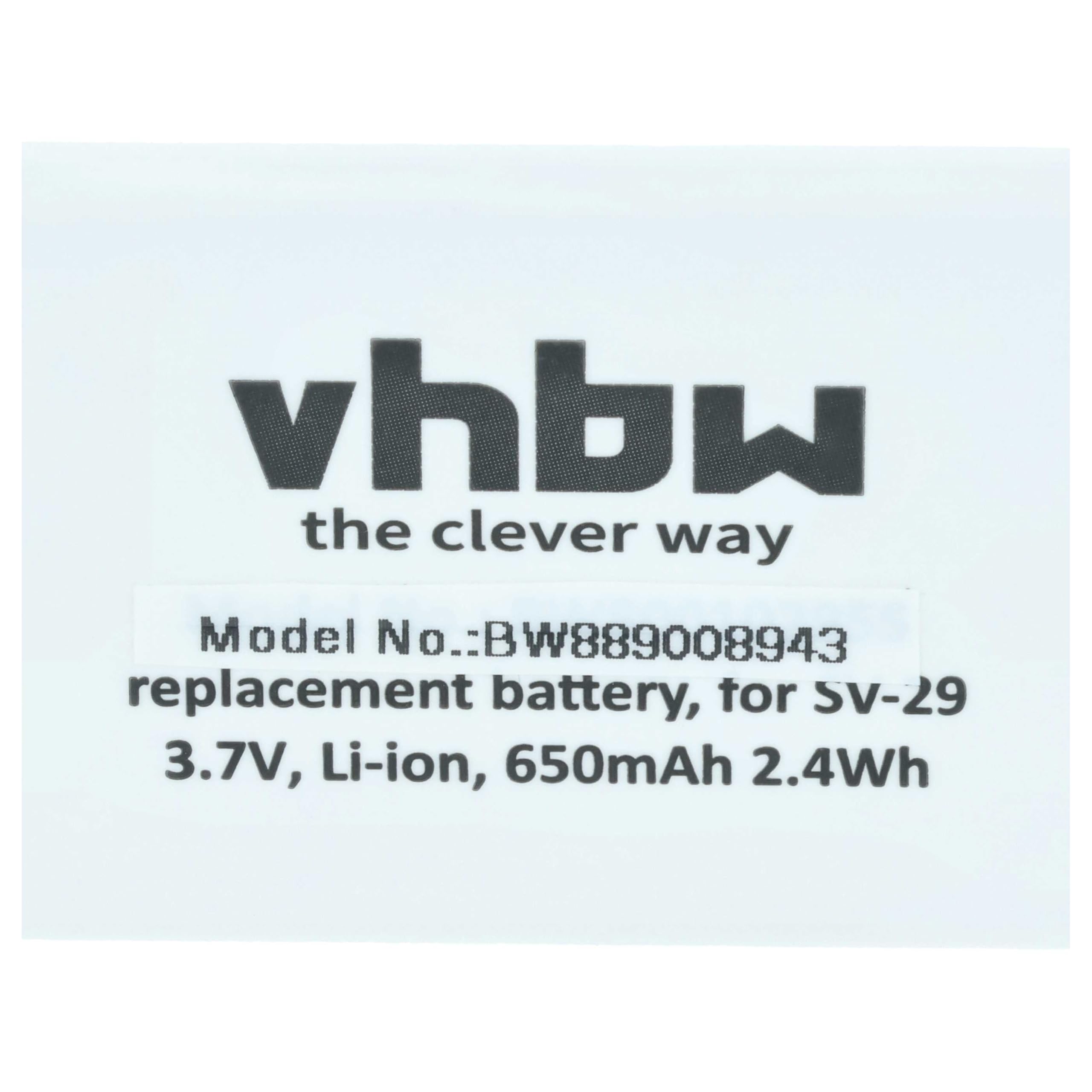 vhbw 10 x bateria kompatybilna z Aligator R5, D730, D830, A500i, A600, A350, A400, A290, A330 (650 mAh, 3,7 V, Li-Ion)