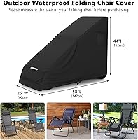 Vista 2 de AKEfit 1 funda para silla de gravedad cero, impermeable, plegable, para exteriores, con bolsa de almacenamiento, resistente a los rayos UV y al