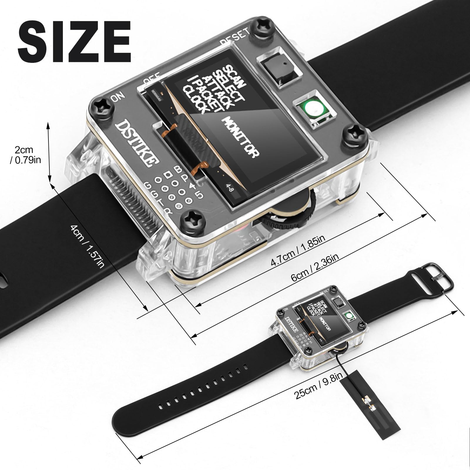Seamuing WiFi Test Tool Deauther Watch SE ESP8266 Scheda di Sviluppo Programmabile ESP-12F con Cicalino Display OLED Batteria Integrata da 500mAh per Nodo MCU Arduino
